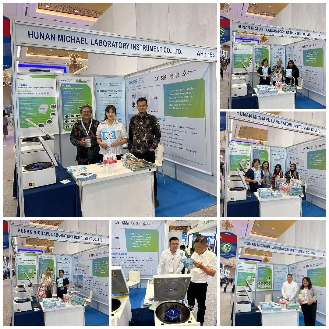 MKE LAB ĉe Indonesia Hospital Expo 2024: Montrante Altnivelajn Centrifuĝajn Solvojn 2